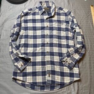 Woolrich Men’s Blue Cream Flannel Breckenridge Medium
